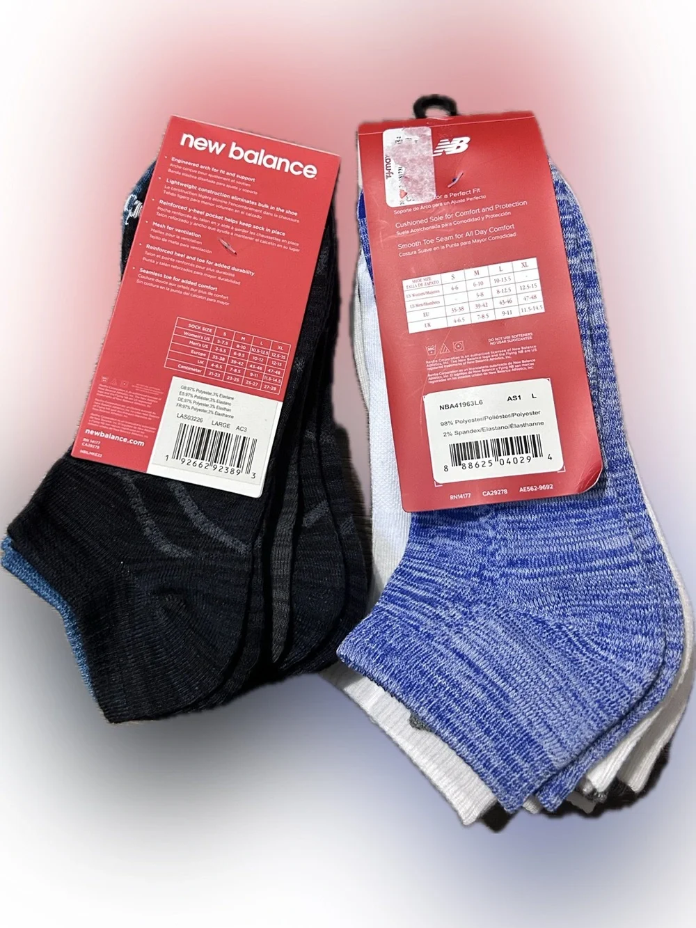 New Balance Men’s Low Cut Socks Pack - White, Gray & Blue